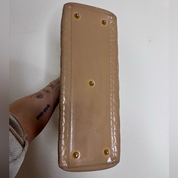 With COA. Dior Tan Quilted Tote Bag - Picture 5 of 11
